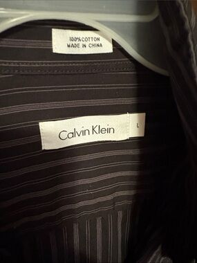 Calvin Klein Black Pinstripe Button-Up Shirt
